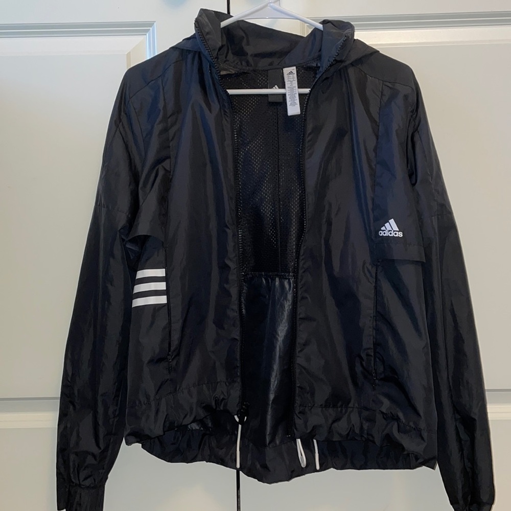 Black adidas rain jacket wind breaker